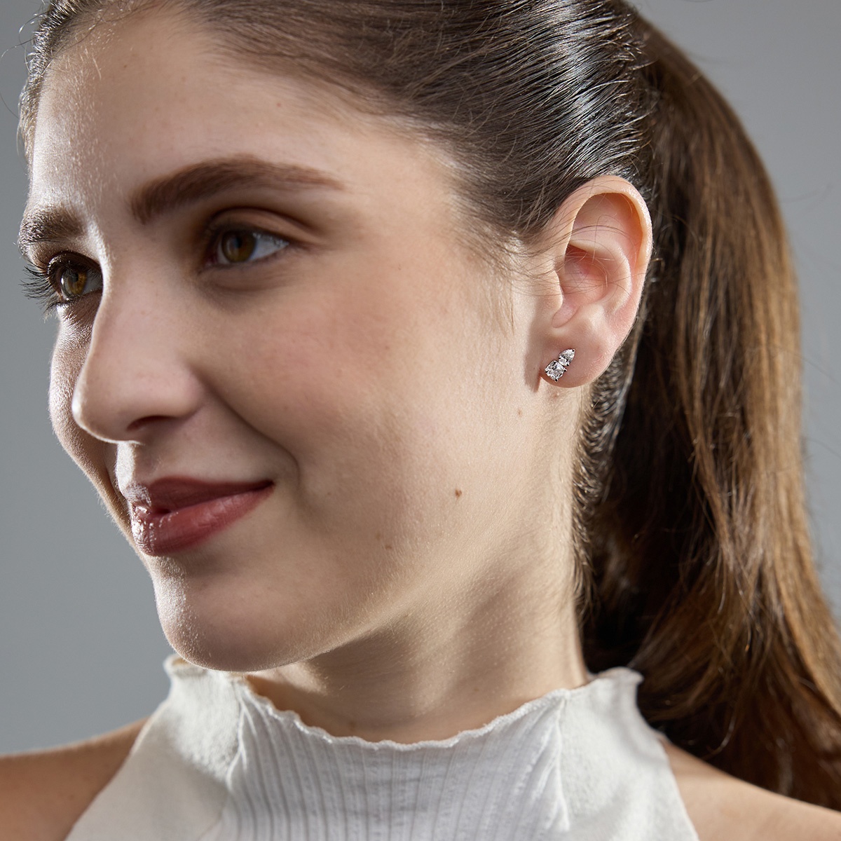 1 1/2 ctw Toi Et Moi Cushion and Pear Stud Earrings
